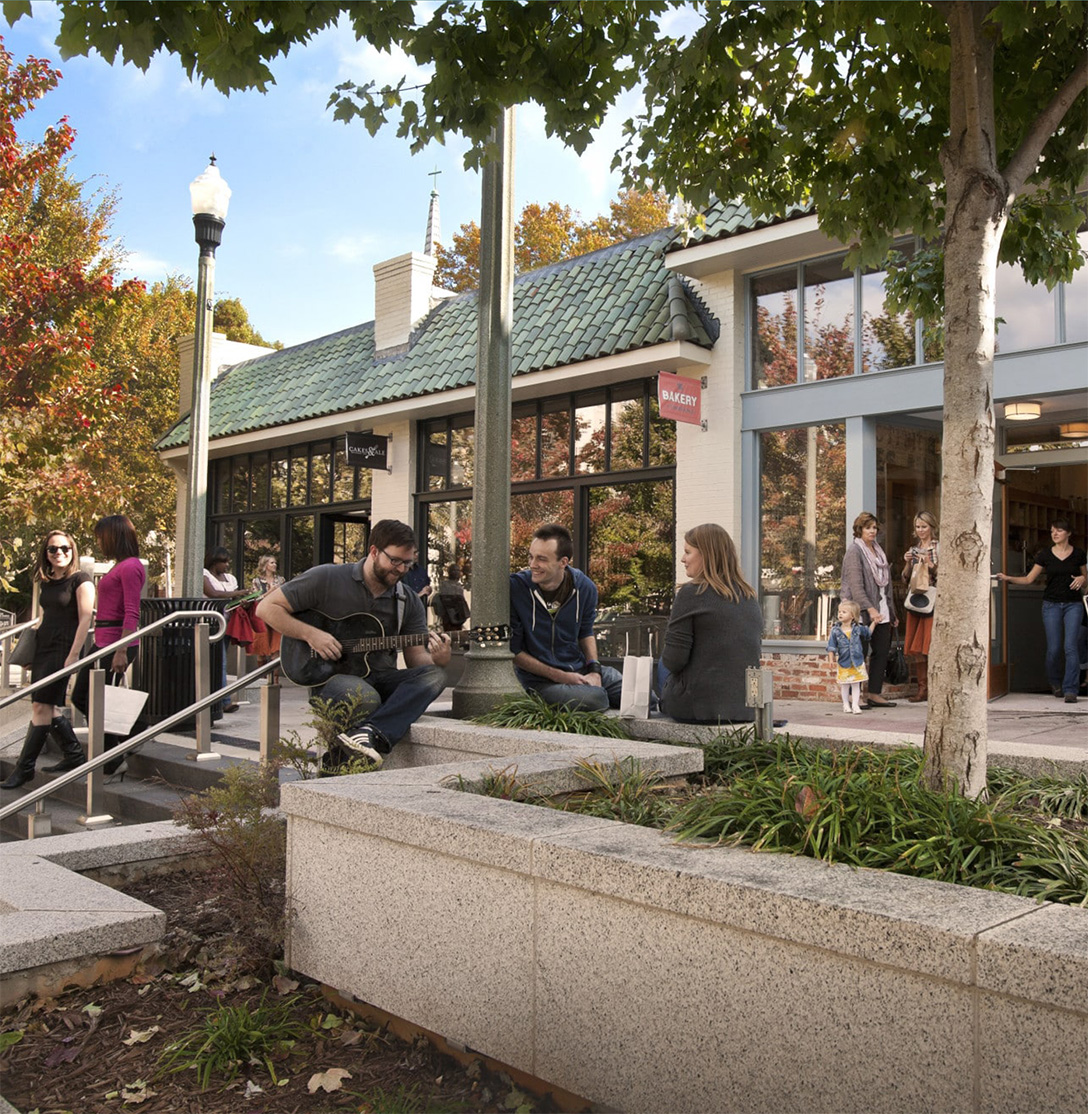 Playing guitar outdoors